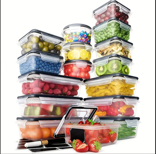 16pcs Bpa free airtight plastic containers