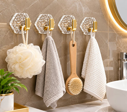 Acrylic wall mounted self adhesive hooks 4pcs