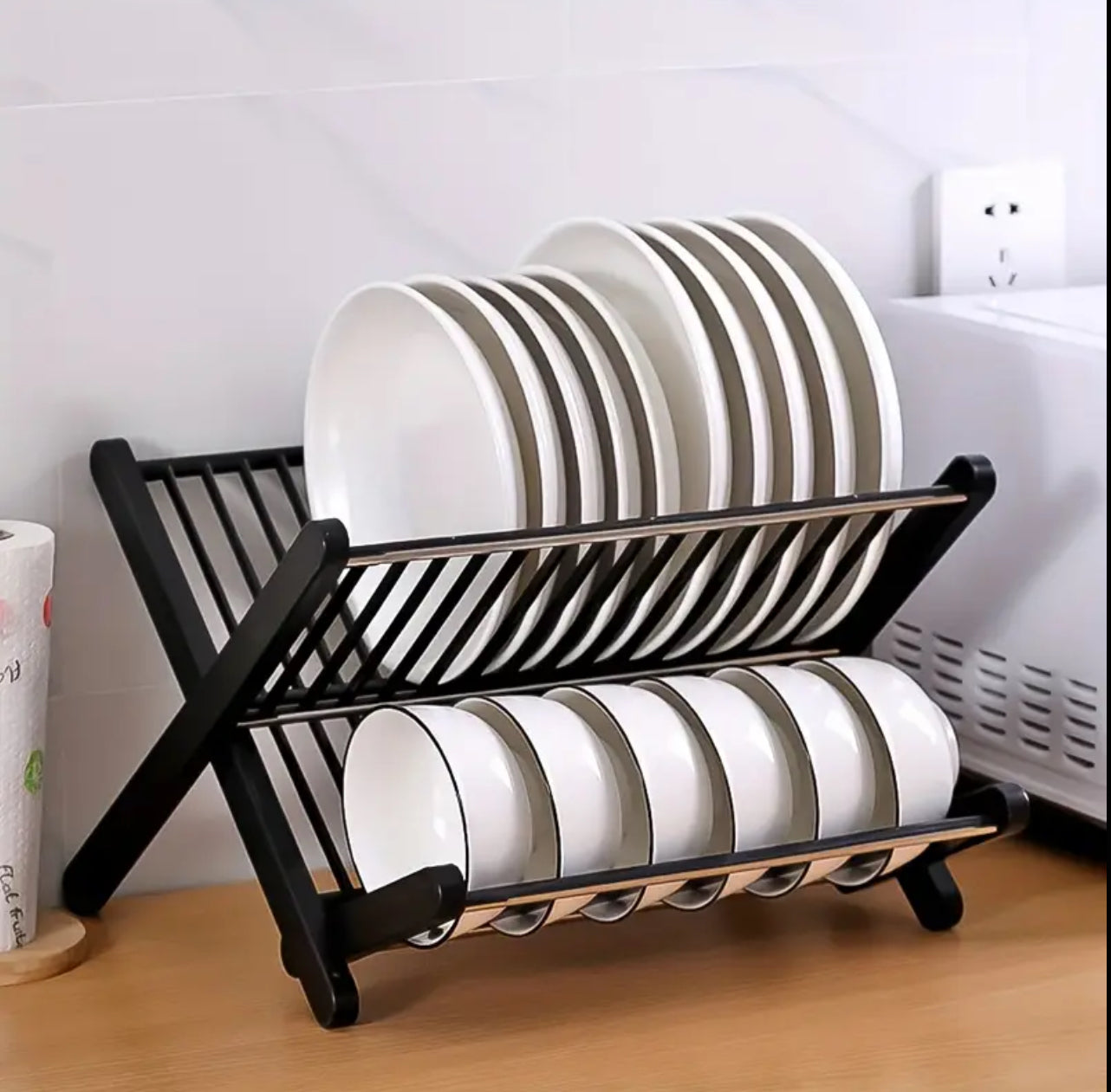 X Shape Foldable Dish Drainer Rack