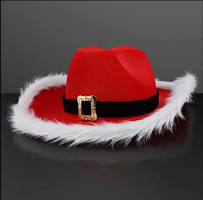 Christmas Red Cowboy Hat