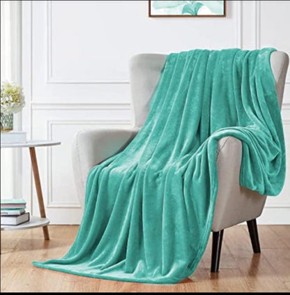 PLAIN CORAL FLEECE THROW BLANKET