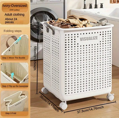 Big Foldable Eco-Friendly Laundry storage basket with wheels