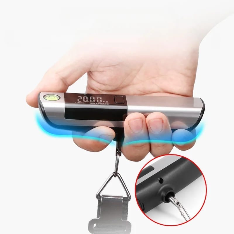 2 in 1 Portable Digital Luggage Scale for Travel With Tape measure