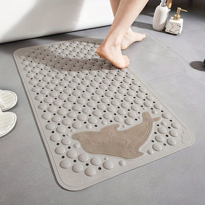 Bathroom anti slip mat with dolphin lazy scrubber