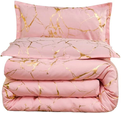 Luxury Gold Marble texture Foil style DUVET COVER Set