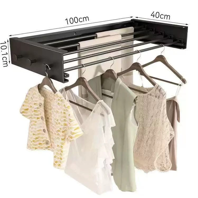 100cm Long Invisible Folding Wall Mounted Clothes Drying Rack