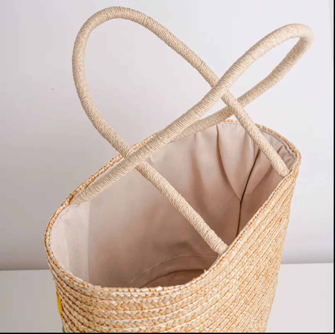 Stylish Embroidered Straw Bag