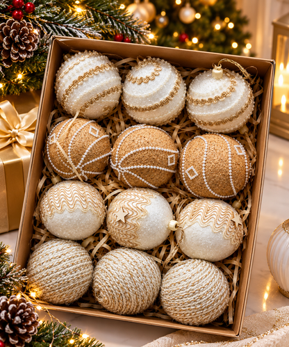 🤍✨ Champagne & Ivory Luxe Christmas Baubles ✨🎄