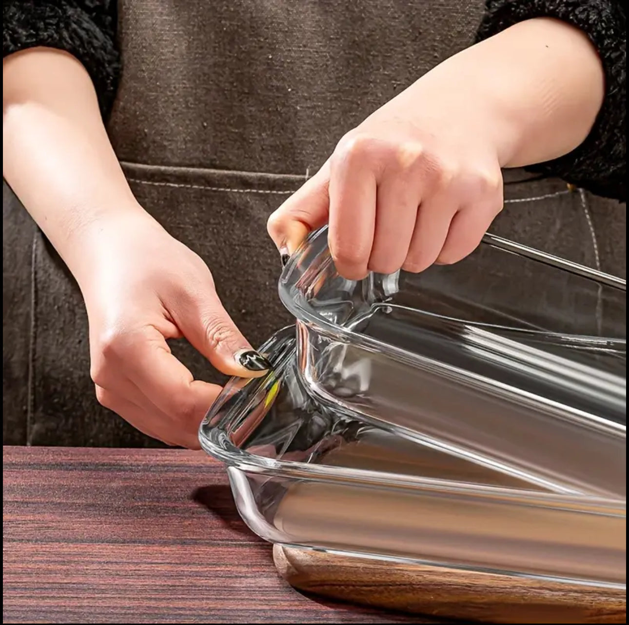 2pcs glass baking tray with free gloves