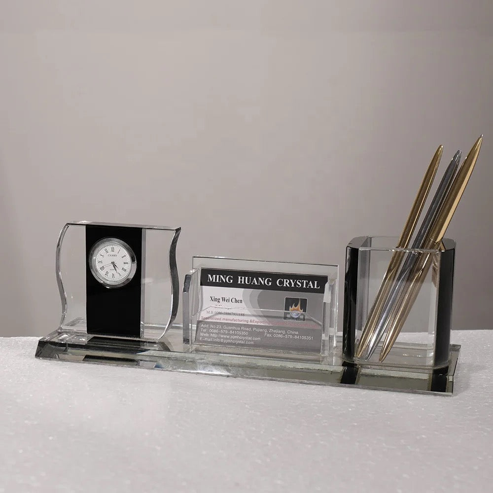 Crystal Desktop organizer with a pen slot