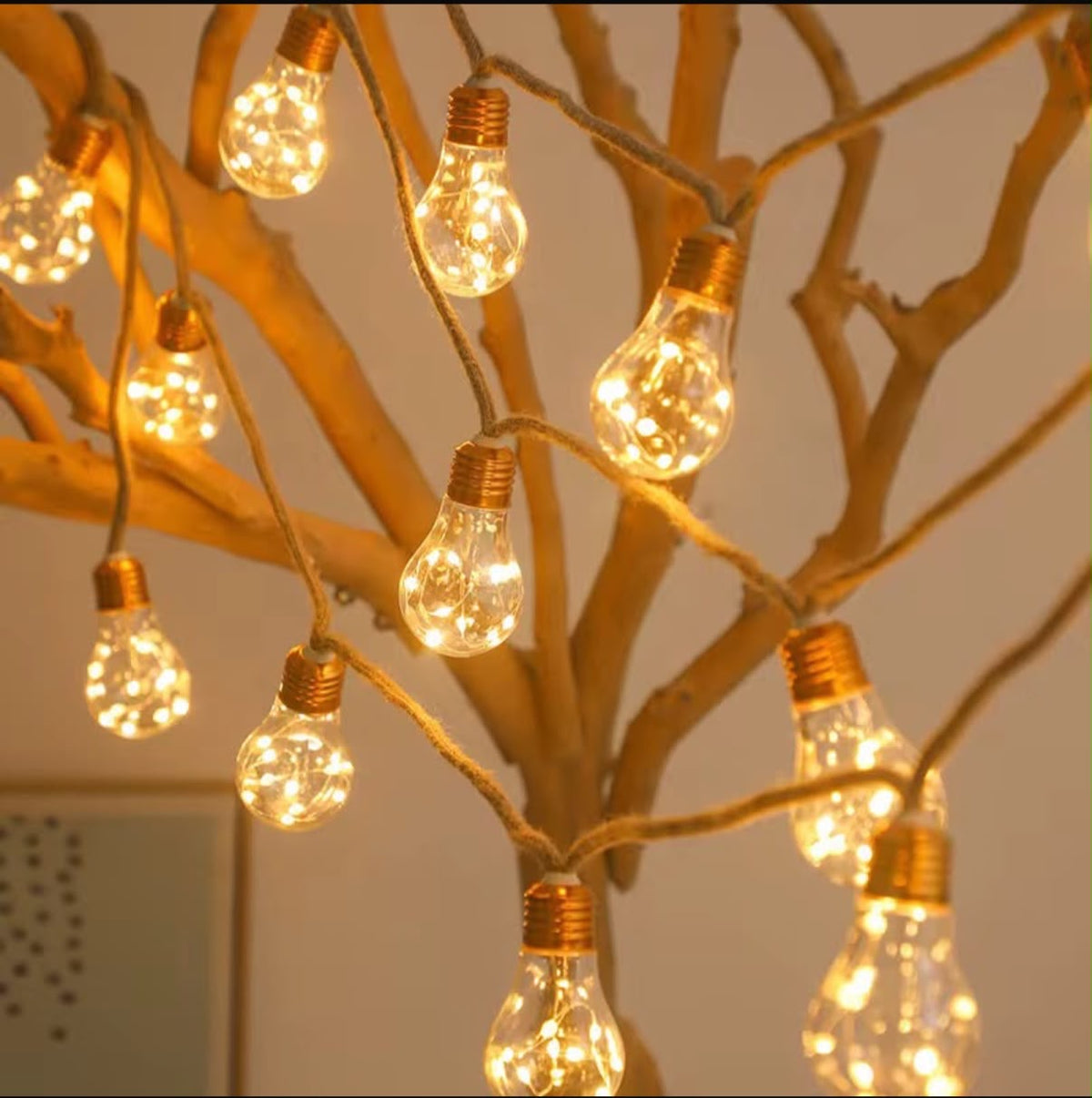 10M VINTAGE HEMP ROPE CHRISTMAS LIGHTS — USB + SOLAR | INDOOR & OUTDOOR