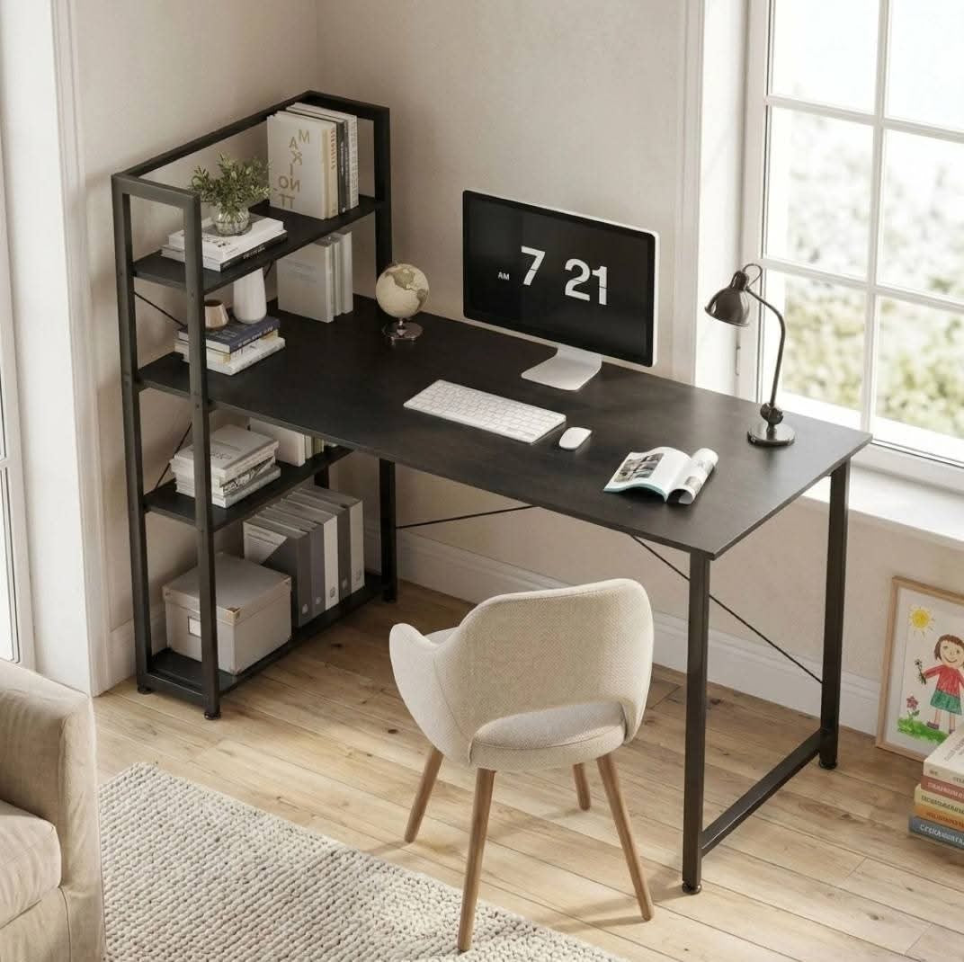 2 in 1 Bookshelf &Workstation