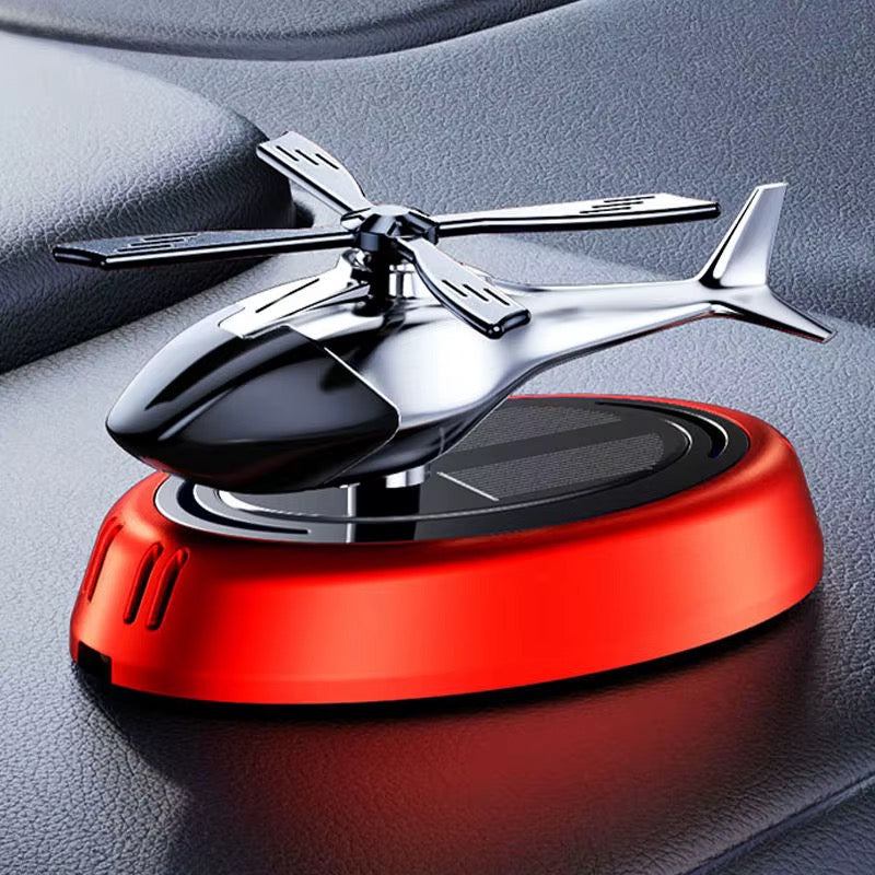 SOLAR POWER CAR FRESHENER HELICOPTER WITH ROTATING FAN
