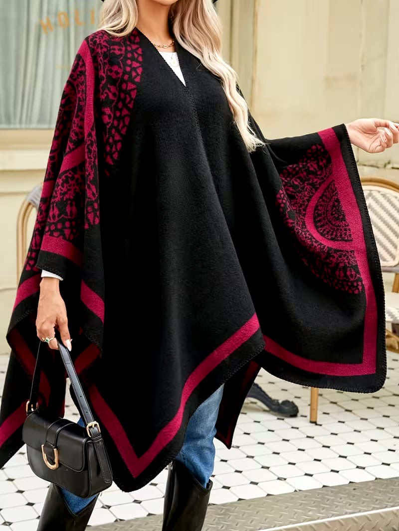 Women's floral wrap shawl/poncho