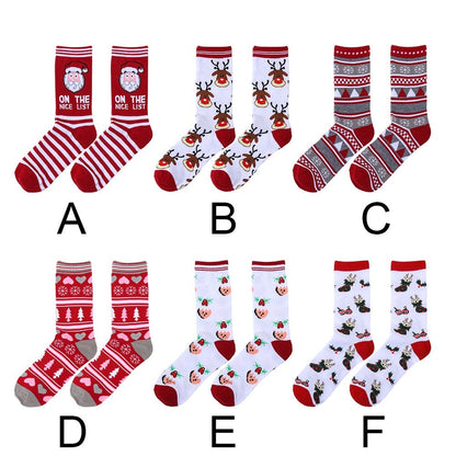 Unisex Cotton Knit Xmas  Socks Christmas Socks Man Woman Lady Santa Stockings Santa Claus