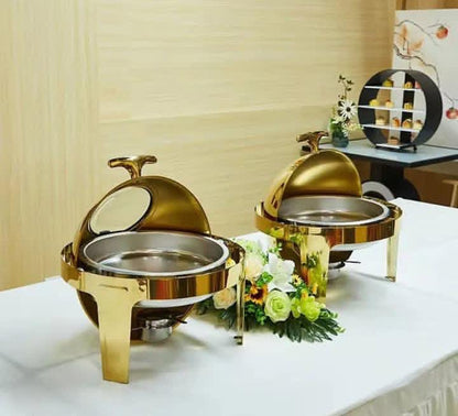 6litres Gold roll top chaffing dish