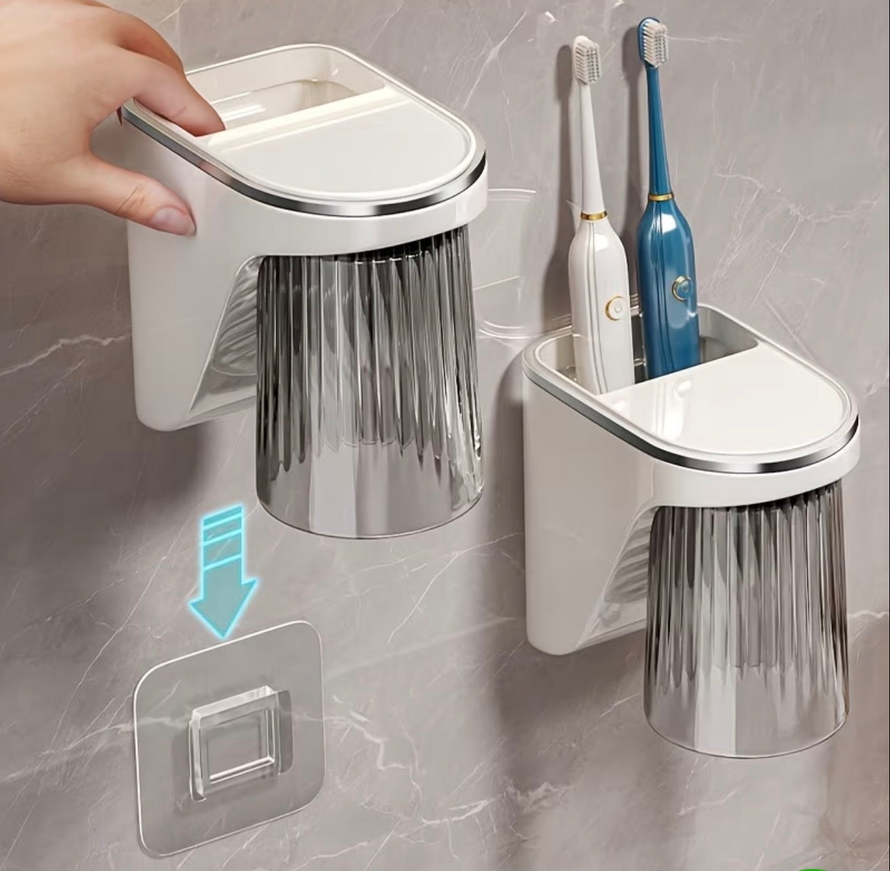 Wall-Mounted Magnetic Toothbrush Holder with cup