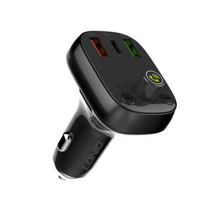 QUALITY CAR BLUETOOTH FM TRANSMITTER WITH TRIPPLE USB CAR CHARGER