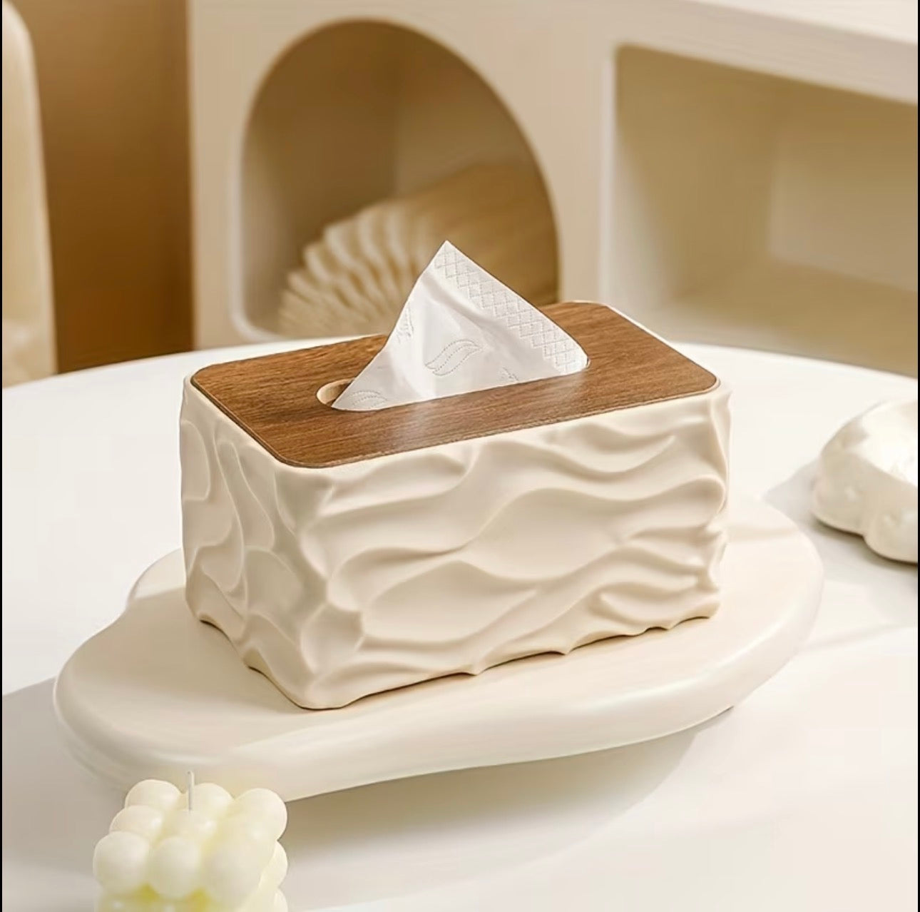 Luxury Wave Texture Tissue Box / Serviette Holder