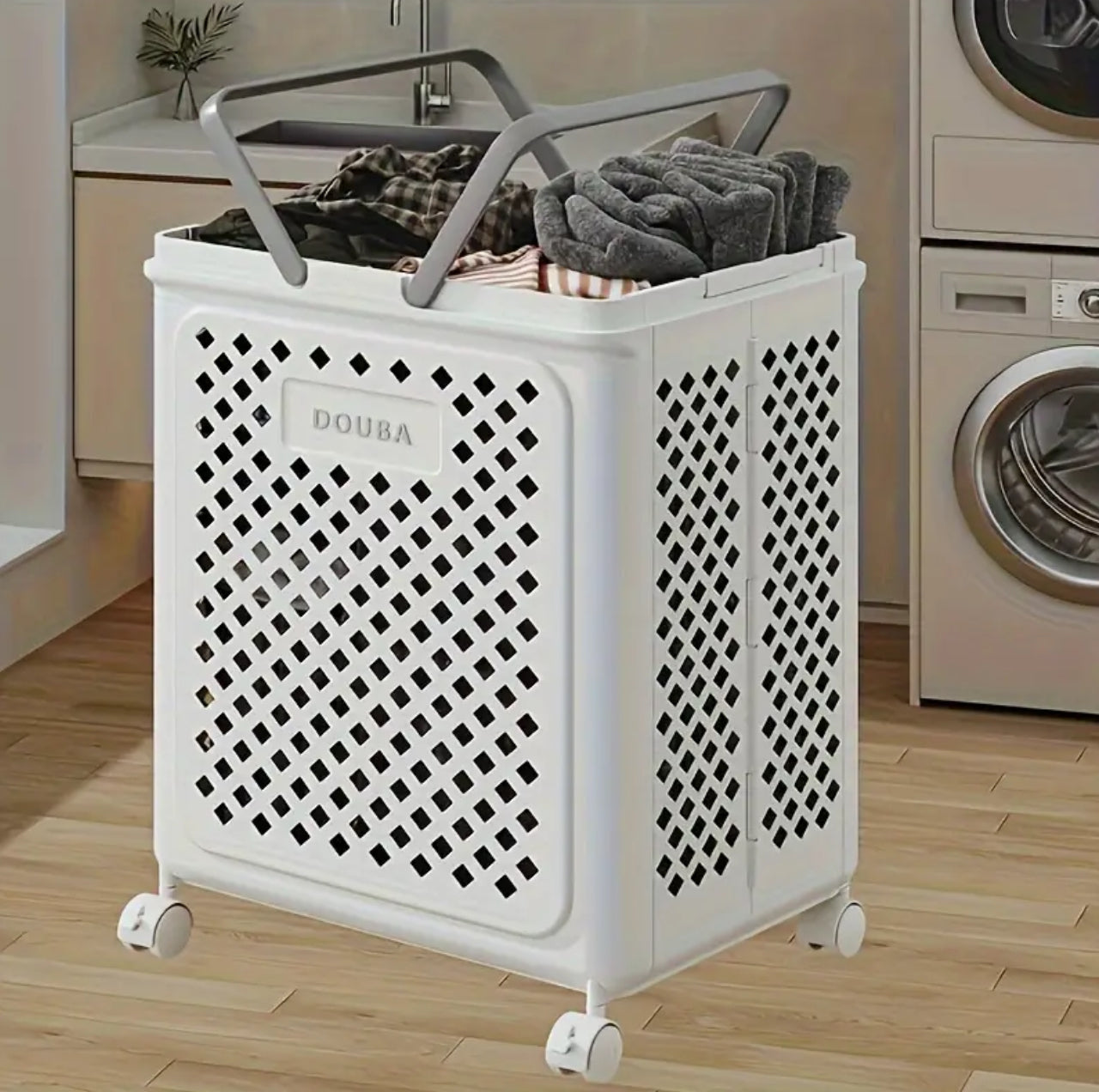 Big Foldable Eco-Friendly Laundry storage basket with wheels