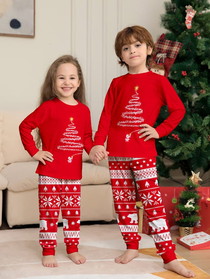 New Family Red matching Christmas pajamas outfit