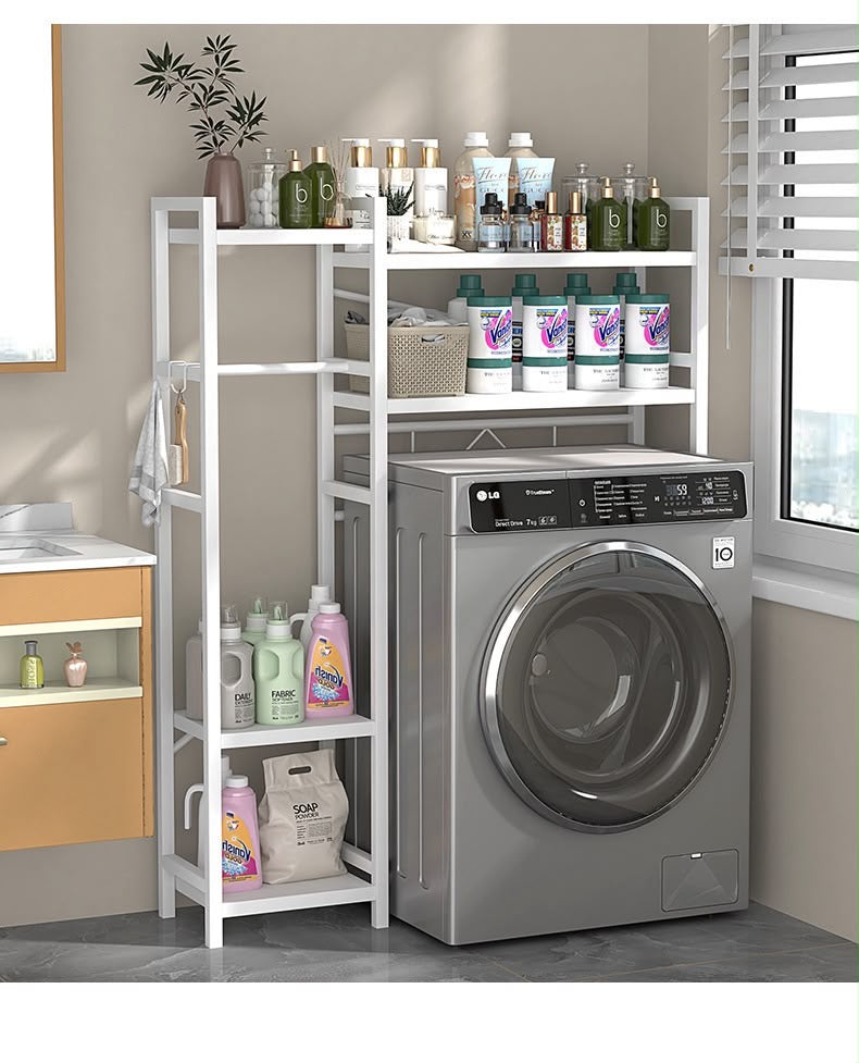 Multifunctional rust free  washing machine Rack with storage shelves