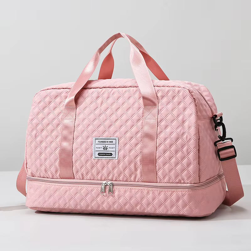 Casual Large Capacity Travel Duffel Bag | Lightweight Rhombic Lattice Design