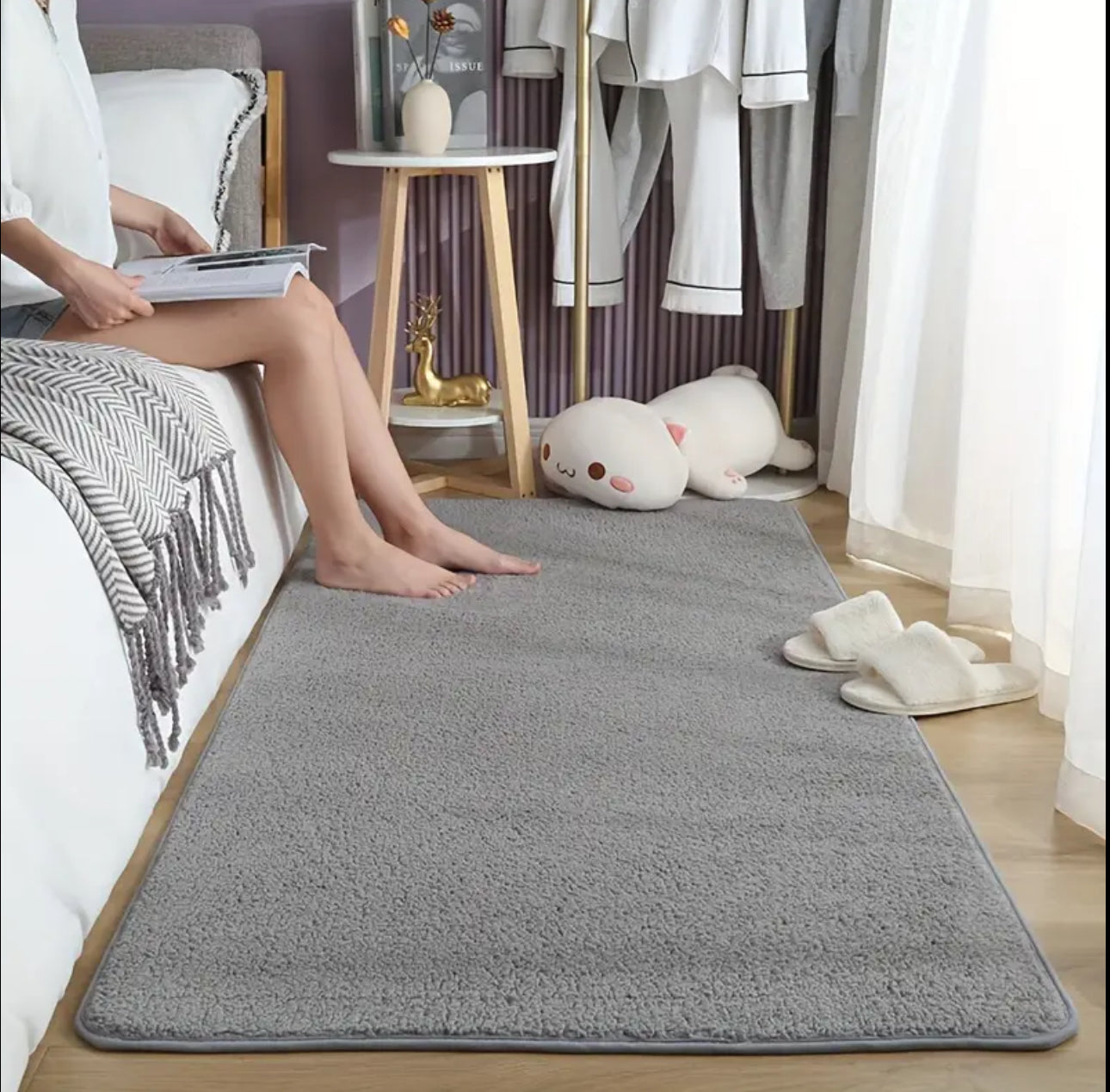 Non Slip Absorbent bedside mat  Soft luxurious  bedside rug