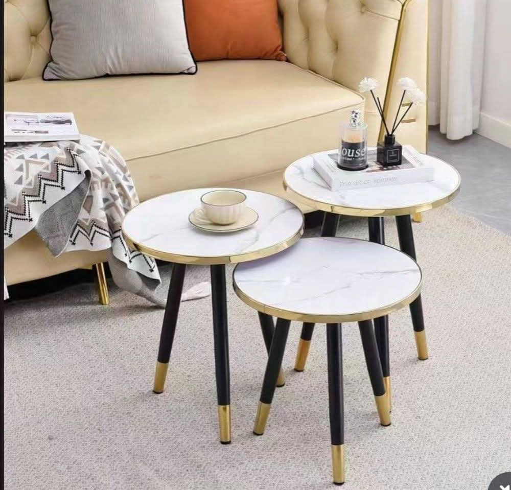 White Nesting Tables/Stools