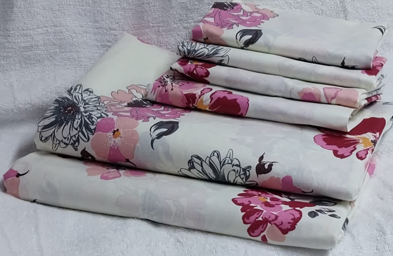 A pair of both printed pure cotton bedsheets