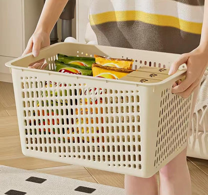 Plastic plain storage baskets