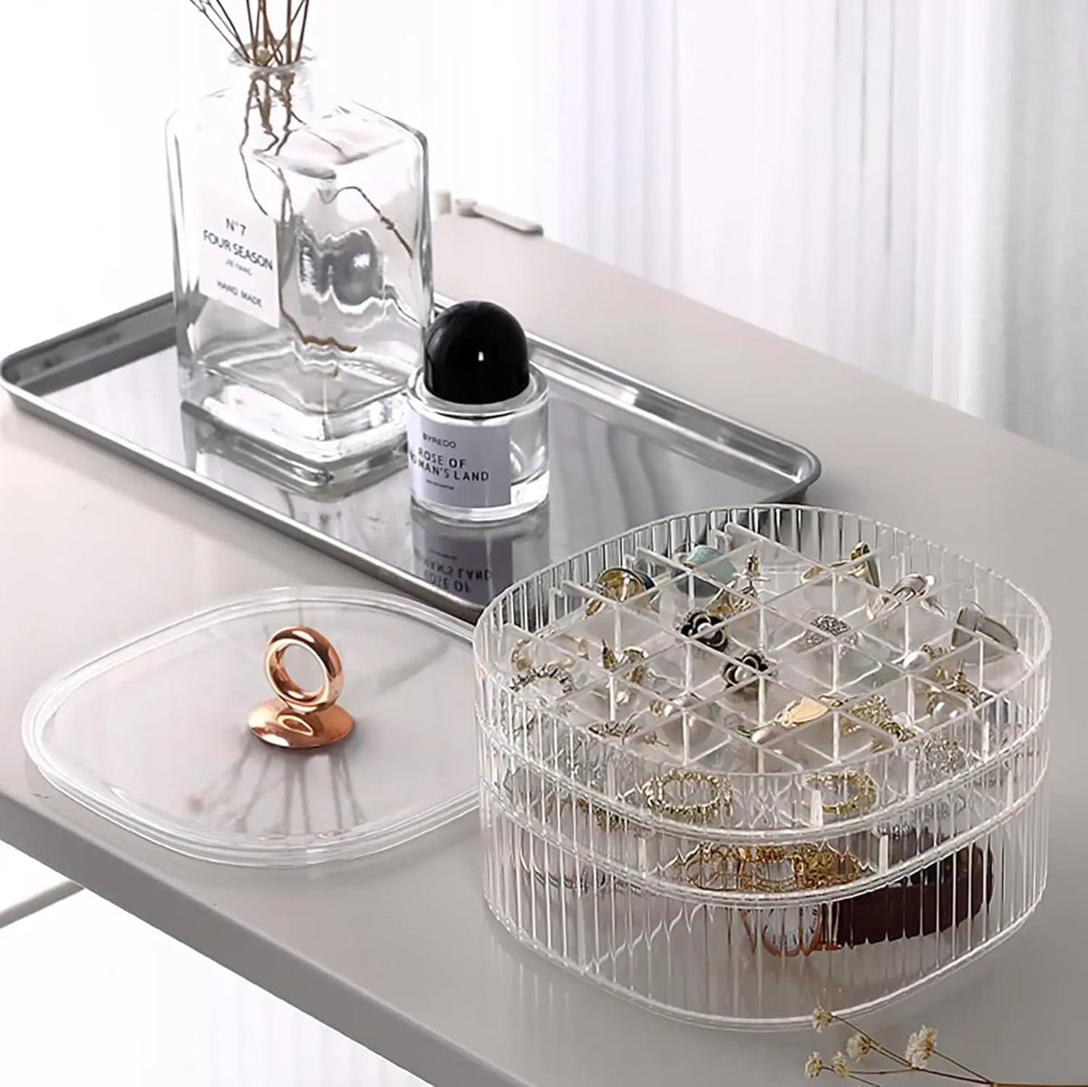 Multi layer acrylic jewelry organizer