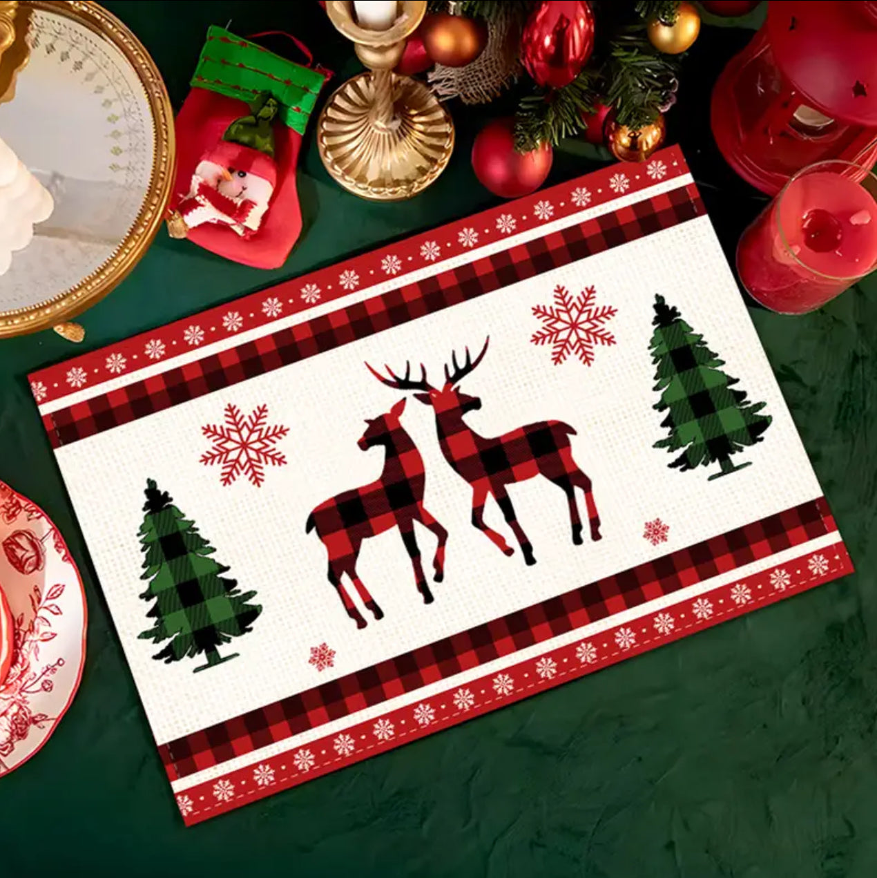 1pc Christmas Placemats For Dining Table