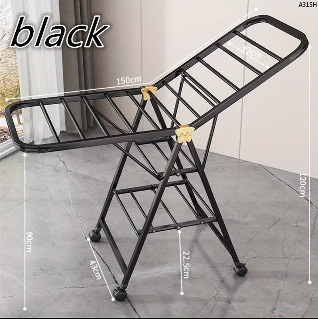 Black Movable Outdoor Drying Rack 1.5M (with wheels)