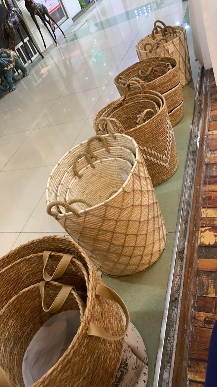 High Quality Set of 3 Stackable handmade baskets