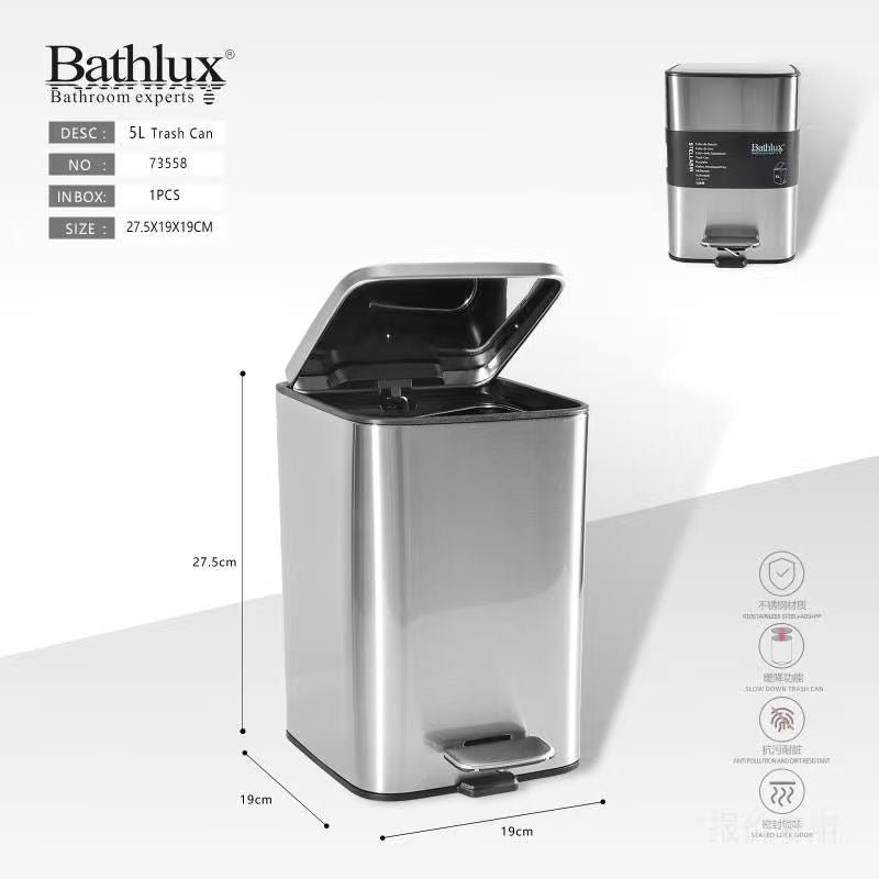5L Stainless Steel Pedal Bin
