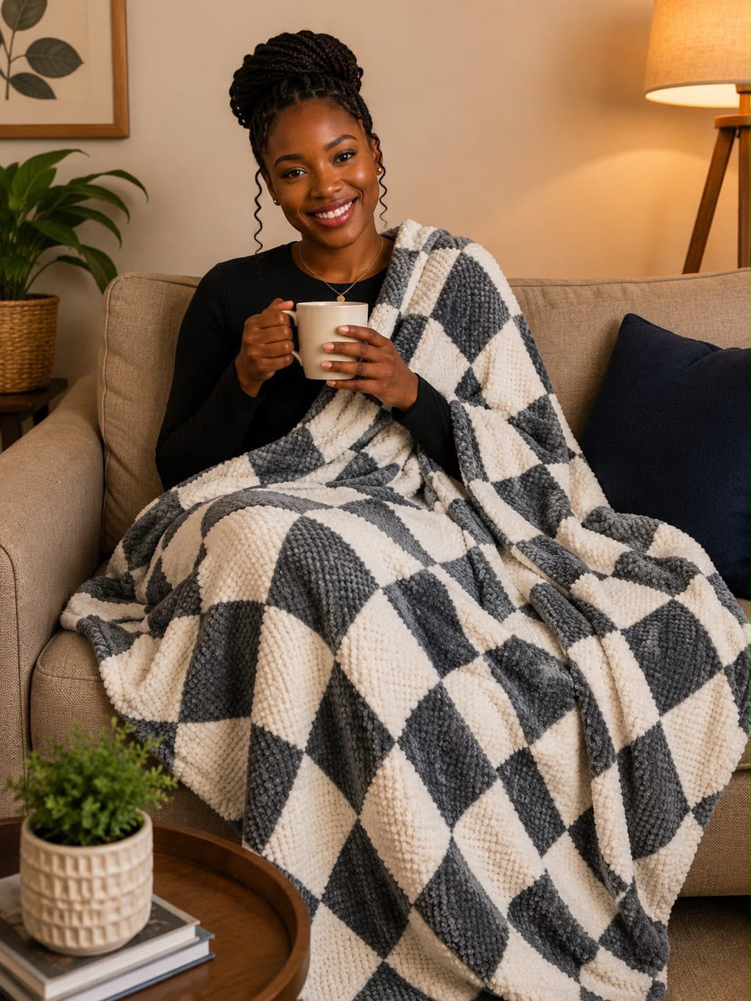 Luxury textured fleece blanket