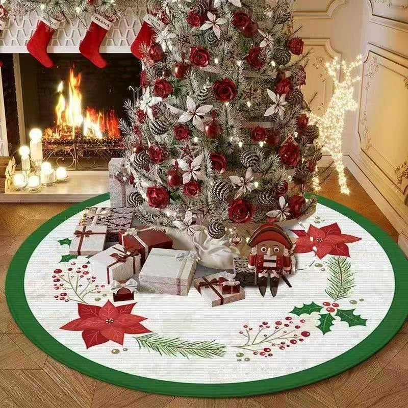 2026 Christmas Tree Skirt – Round Decorative Floor Mat