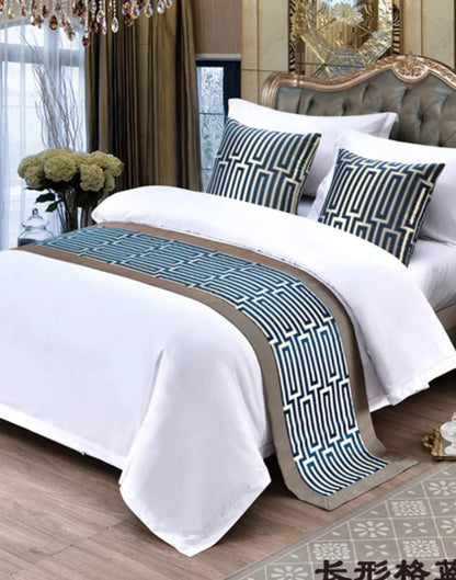 Premium High quality European Style Bed Runner Embroidered  Bedding Bed runner set