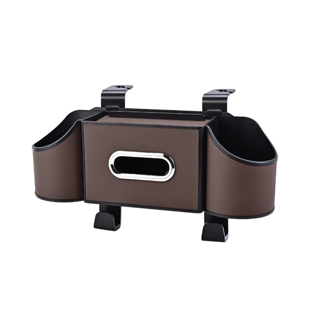 Multipurpose 7 in 1 vehicle/ car rear seat storage box with tissue cup holder