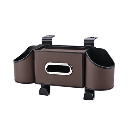 Multipurpose 7 in 1 vehicle/ car rear seat storage box with tissue cup holder