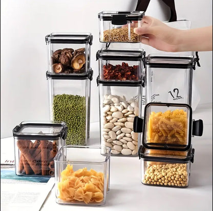 8pcs Airtight Transparent Acrylic Cereal Food/Pantry Storage Containers