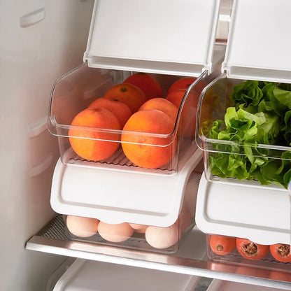 High quality big capacity acrylic fridge organizers with lid