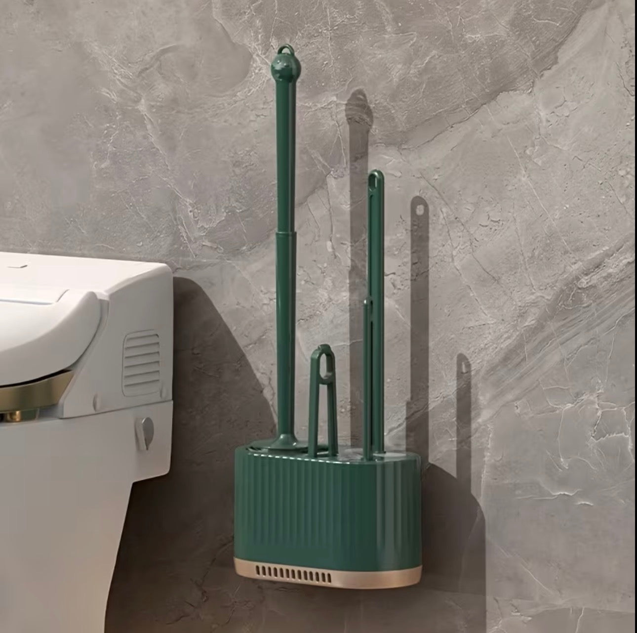 3-in-1 Wall mounted Toilet Brush Cleaning Set