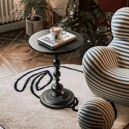 Retro Iron Pedestal Side Table