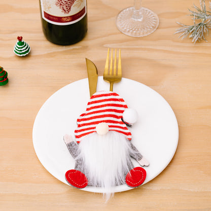 3pcs Christmas Gnome Cutlery Holders kes
