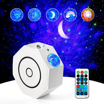 Star Projector, Octagon Galaxy Night Light Projector with Bluetooth Music Speaker
