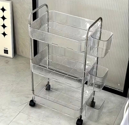3 layer acrylic trolley rack