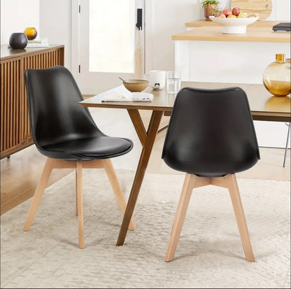 Modern dining chair with beech wood legs