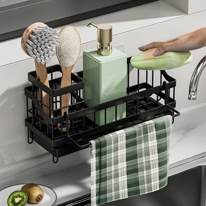Sink Caddy with Water Draining Tray/Multifunctional Sink Sponge Detergent storage Rack
